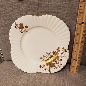 Bone China plate, gold edging, England, stamped, numbered, vintage